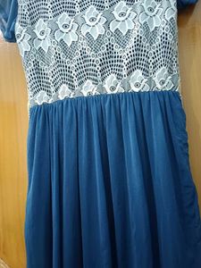 Blue Lace Trimmed Kurta
