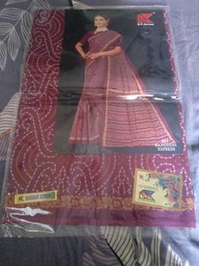 Beautiful Purple Bandhani Saree