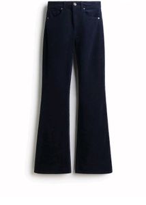 H&amp;M Flared corduroy NAVY BLUE trousers
