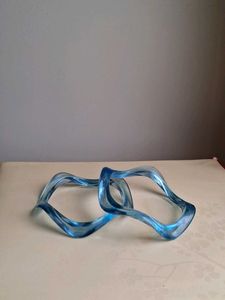Unique Blue Lucite Bangle Bracelet