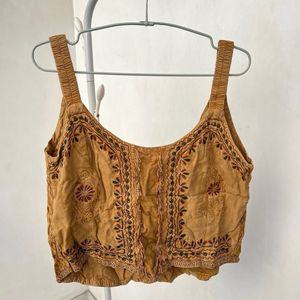 Embroidered Ethnic Crop Top