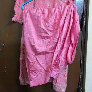 Pink Embroidered Kurta Set