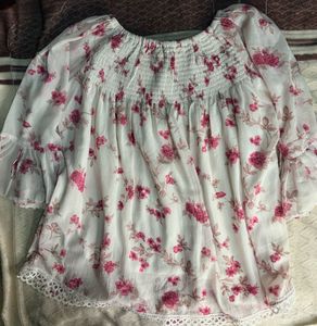 Boho Floral Off-Shoulder top