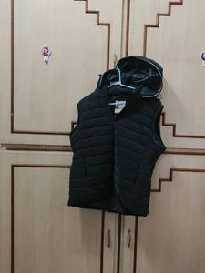 Green Puffer Vest with Hood