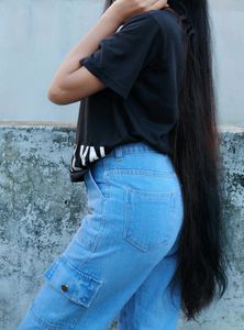 New Blue Cargo Jeans For Women