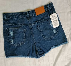 Distressed Denim Shorts