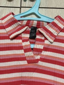Striped Cropped Collared Top