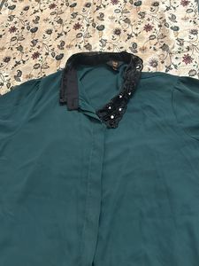 Elegant Embellished Collar Blouse