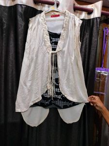 Sleeveless Fish Print Top with Vest