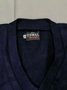 Navy Blue Sleeveless V-Neck Sweater