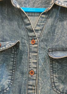 Sleeveless Denim Shirt Dress