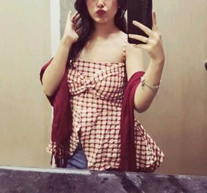 Chic Gingham Twist Front Cami Top