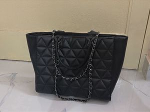 Chic Quilted Office Tote Bag with Chain Detail