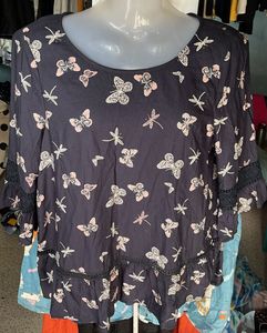 Charming Butterfly Print Top