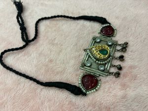 Elegant Oxidised Choker Necklace