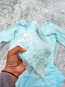 Beautiful Sky Blue Kurta Set with Dupatta
