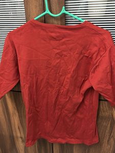 Red Graphic T-Shirt with Pink Hearts