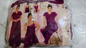 Satin Night Suit Set