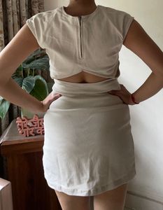 Casual Cream Mini Dress