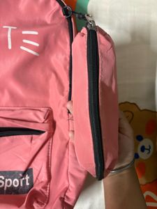 Cute Peach Cat Sport Backpack with Kit