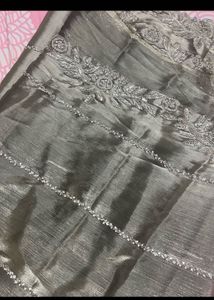 Embellished Grey Saree