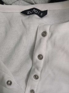 Classic White Long Sleeve Top ZUDIO