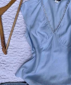 Powder blue baby doll top