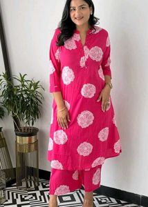 Chic Pink Floral Kurta Set