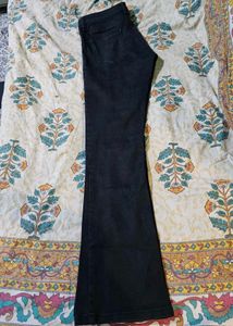Flared Black Button-Up Jeans