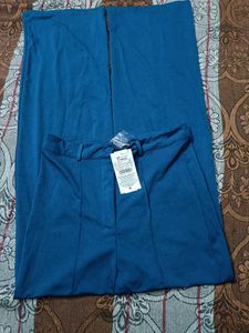 Blue Wide-Leg Trousers