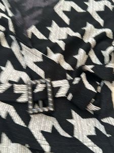 Chic Houndstooth Wrap Dress with Belt
