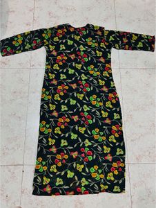 Chikonkari work Black Floral Kurta