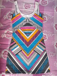 Vibrant Geometric Print Mini Dress