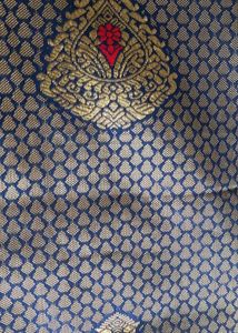 Navy Blue &amp; Golden Designed Saree