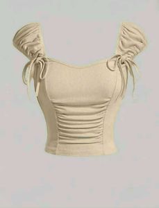 Ruched Tie-Strap Crop Top