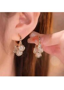 Korean earring Earrings with White Stones