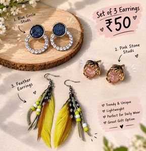 3+Sparkling Hoop Earrings