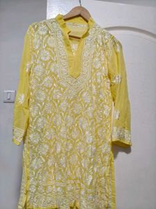 Yellow Chikankari Kurta