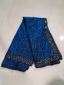 Royal Blue Embellished Saree