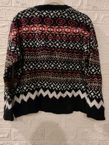 Navy Blue Button Sweater