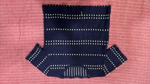 Navy Blue Striped Blouse