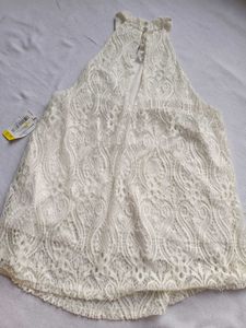 Elegant White Lace Halter Top