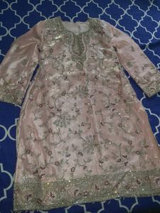 Embellished Pink dress with shalwar and dupatta