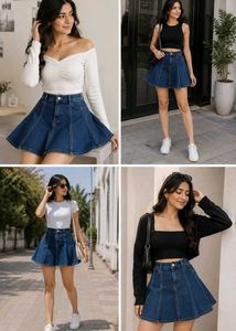 Denim A-line Mini Skirt