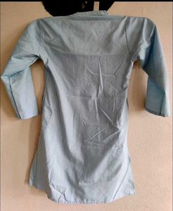 Light Blue Cotton Kurta Set
