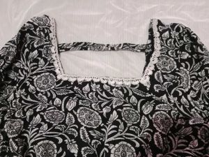 Floral Print black kurti