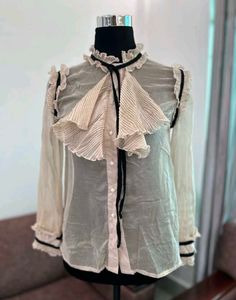 korean ruffled shirt