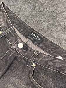TOFFEE Baggy Wide-Leg Denim Jeans Faded Acid Wash