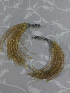 2 Bunches of Golden beaded fringe trims