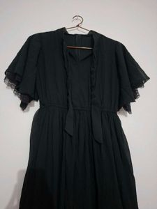 black midi dress